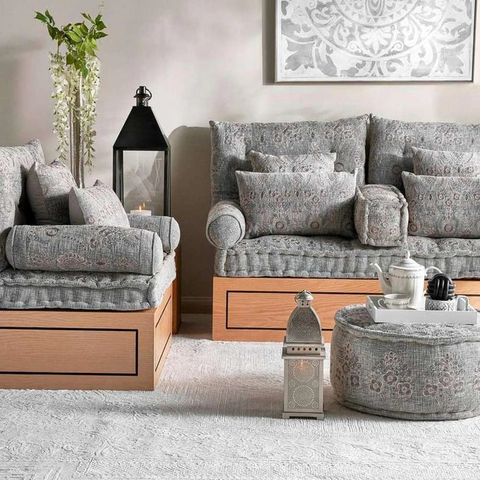 Layla Embroidered  Filled Cushion 35X60Cm - Grey Pan Home