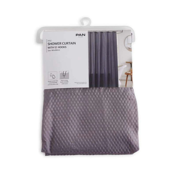 Lazlo Shower Curtain - Light Grey Pan Home