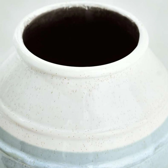 Lazuli Ceramic Vase 20X20X29Cm -White & Blue