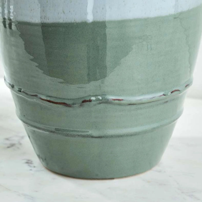 Lazuli Ceramic Vase 20X20X29Cm -White & Blue