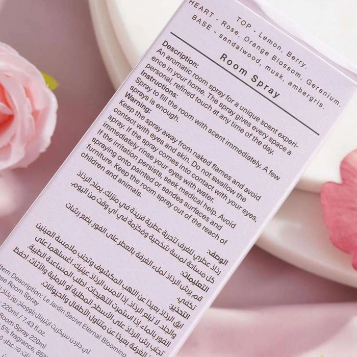Le Jardin Secret Eternal Blooming Rose Room Spray 220Ml - Pink Pan Home