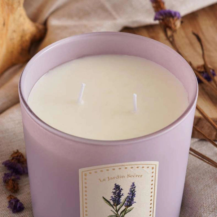 Le Jardin Secret Provence Lavender Scented Jar Candle 400Gm - Purple - 45Hrs Pan Home