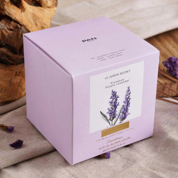 Le Jardin Secret Provence Lavender Scented Jar Candle 400Gm - Purple - 45Hrs Pan Home