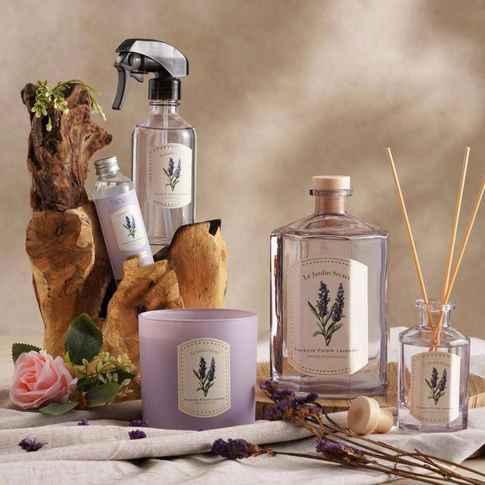 Le Jardin Secret Provence Lavender Scented Jar Candle 400Gm - Purple - 45Hrs Pan Home