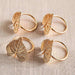 Leaf 4 Piece Napkin Ring Set 4X4Cm- Gold Pan Home