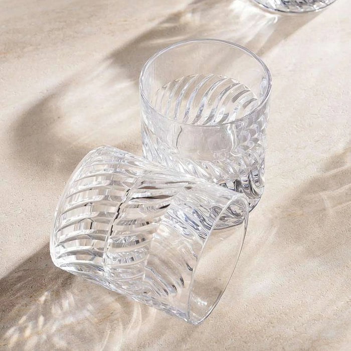 Leaf Engraved 4-Piece Glass Set 200Ml -Clear
