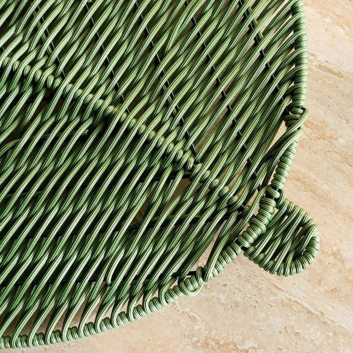 Leaf Rattan Braided Placemat 34X47Cm - Green