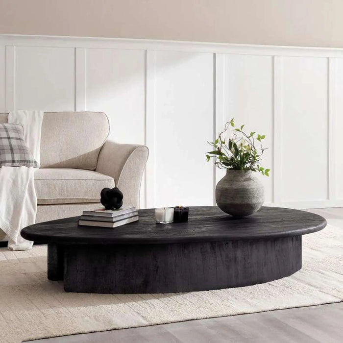 Leclerc Coffee Table Solid Wood - Black