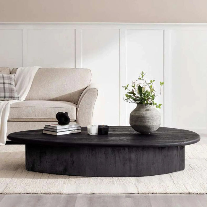 Leclerc Coffee Table Solid Wood - Black