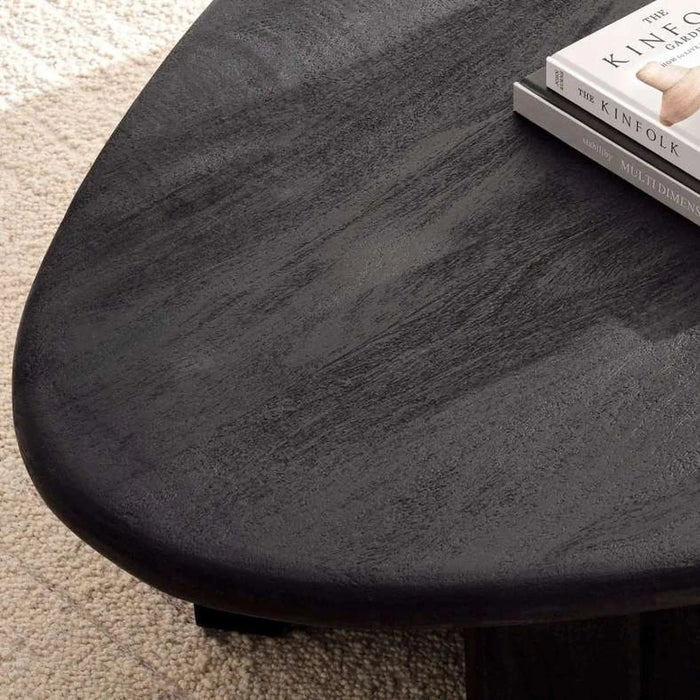 Leclerc Coffee Table Solid Wood - Black