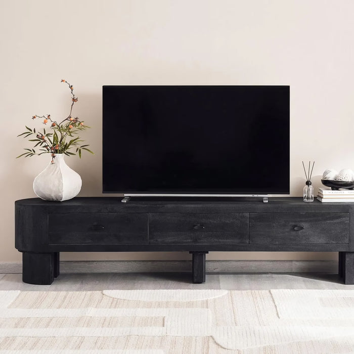 Leclerc Tv Unit Upto 80 Inches Wood - Black