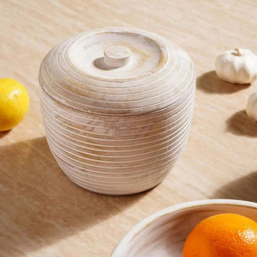 Legna Ribbed Canister 750Ml - White Pan Home