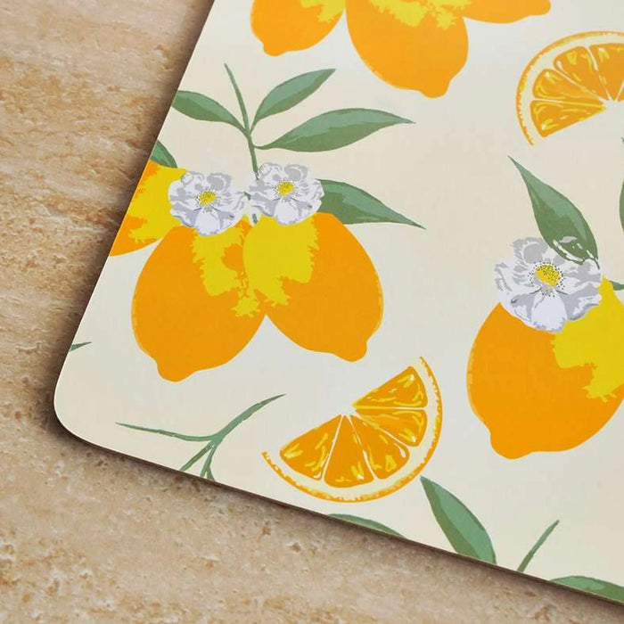Lemon 4Piece Corkback Placemat Set 30X40Cm - Amber