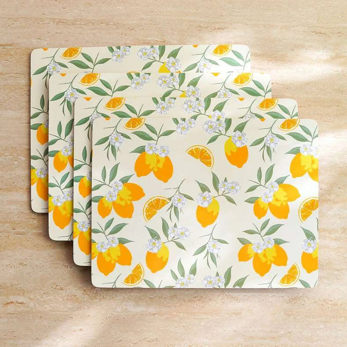 Lemon 4Piece Corkback Placemat Set 30X40Cm - Amber