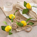 Lemon Branch 4 Piece Napkin Ring Set 5X4Cm- Amber Pan Home