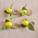 Lemon Branch 4 Piece Napkin Ring Set 5X4Cm- Amber Pan Home