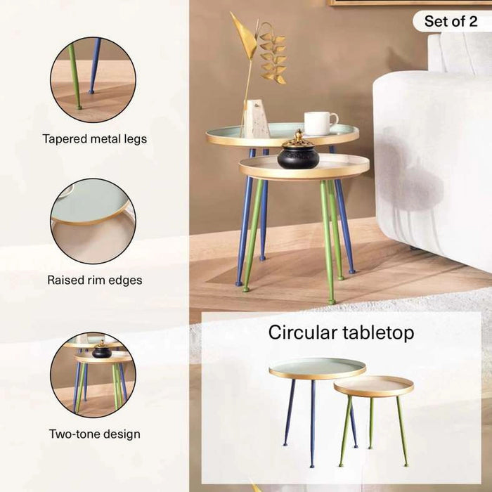Lennon End Table Set Of 2 Metal Pan Home