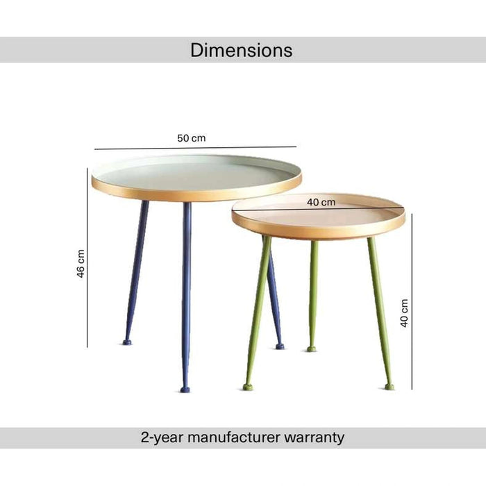 Lennon End Table Set Of 2 Metal Pan Home
