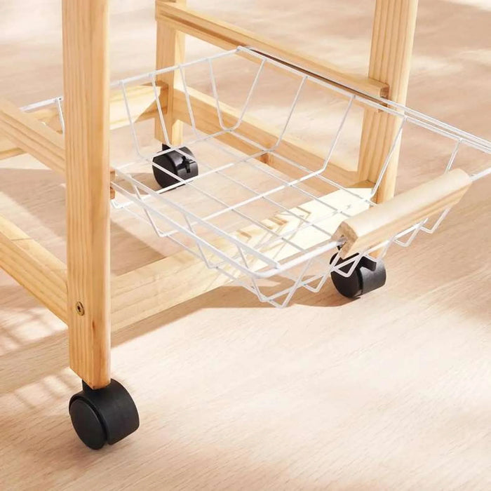 Lennox 3-Tier Kitchen Trolley 37X37X79Cm -Natural