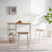 Lenny 1+2 Dining Set With Stool - Natural White Pan Home