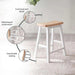 Lenny 1+2 Dining Set With Stool - Natural White Pan Home