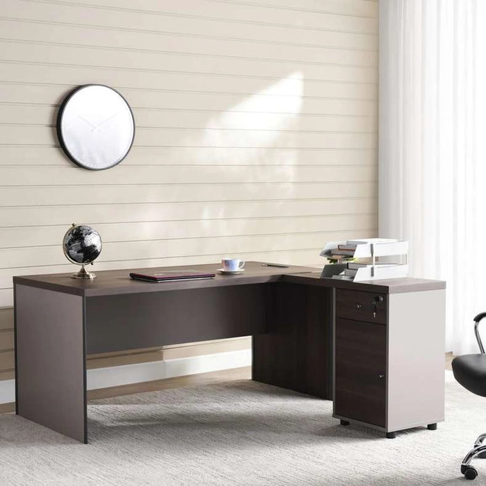 Leno Office Desk 160Cm - Dark Oak Top
