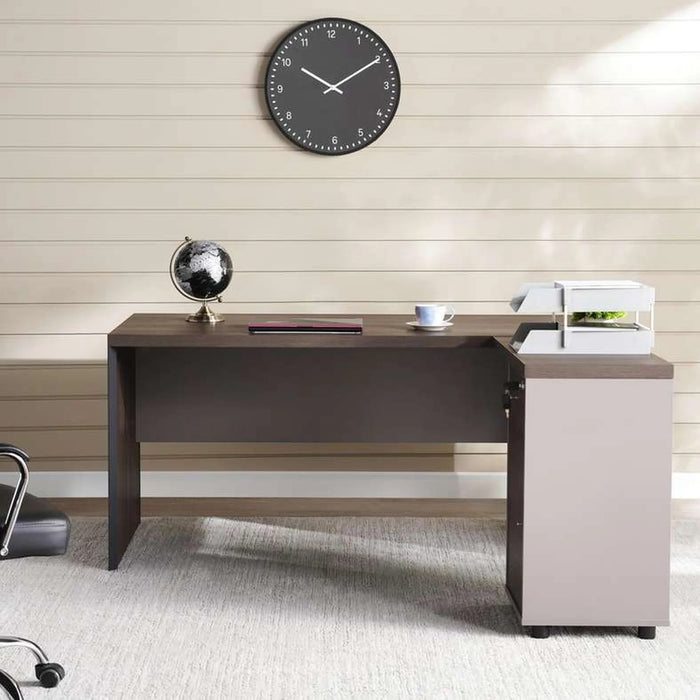 Leno Office Desk 160Cm - Dark Oak Top