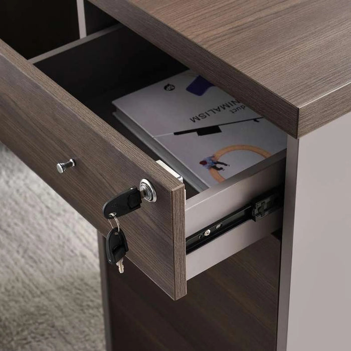 Leno Office Desk 160Cm - Dark Oak Top