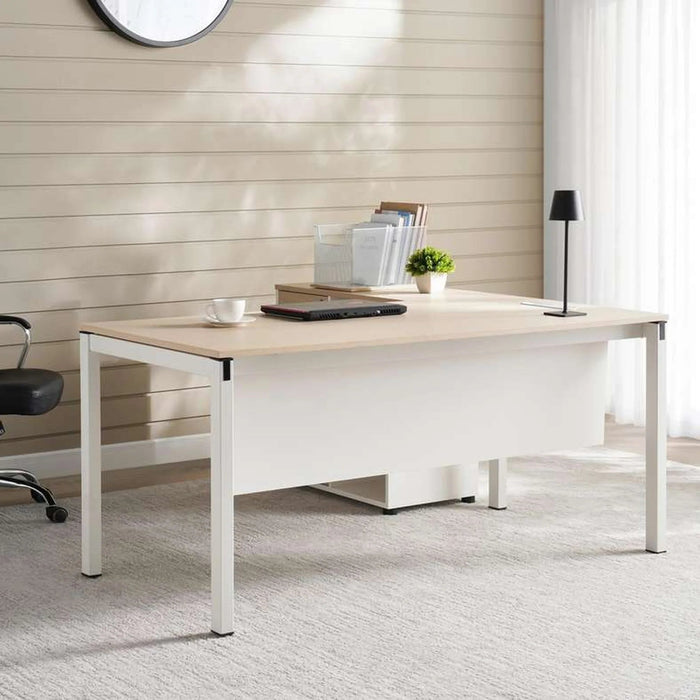 Leno Office Desk 160Cm -White Oak Top Pan Home