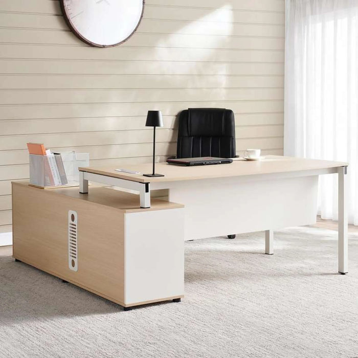Leno Office Desk 180Cm -White Oak Top