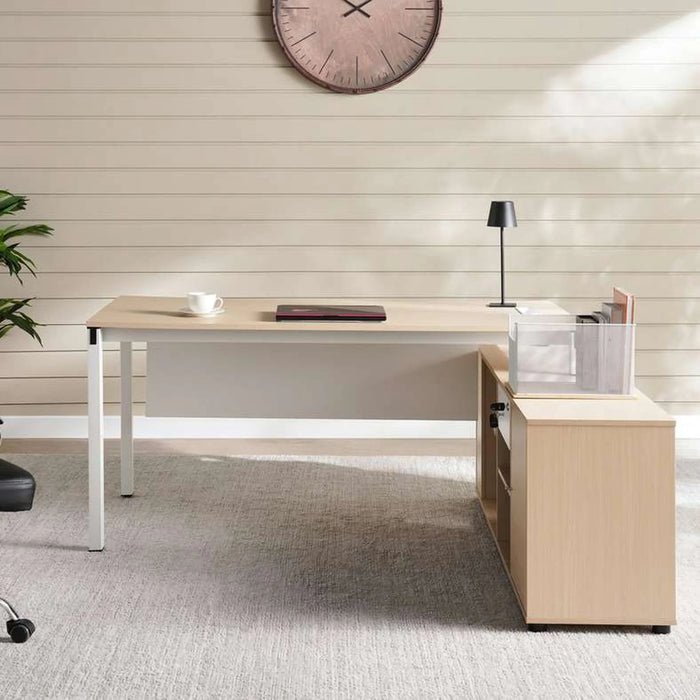 Leno Office Desk 180Cm -White Oak Top