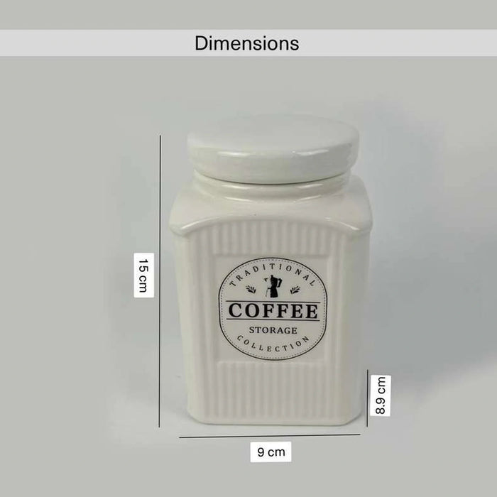Lenosa Coffee Canister 700Ml -White Pan Home