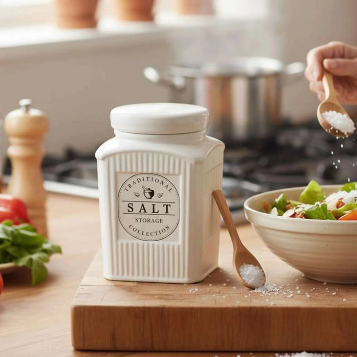 Lenosa Salt Canister 700Ml -White