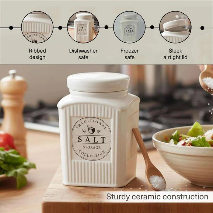 Lenosa Salt Canister 700Ml -White
