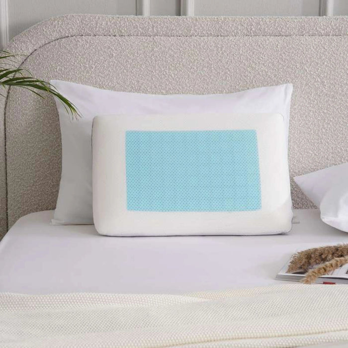 Lenzi Cool Gel Memory Foam Pillow - 36X56X12cm - White Pan Home