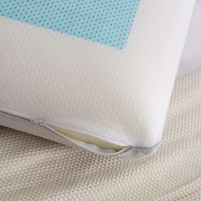 Lenzi Cool Gel Memory Foam Pillow - 36X56X12cm - White Pan Home