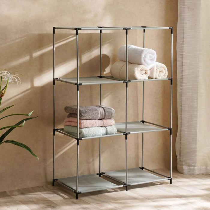 Leo 6 Compartment Storage Rack 68.5X34.5*104Cm - Grey