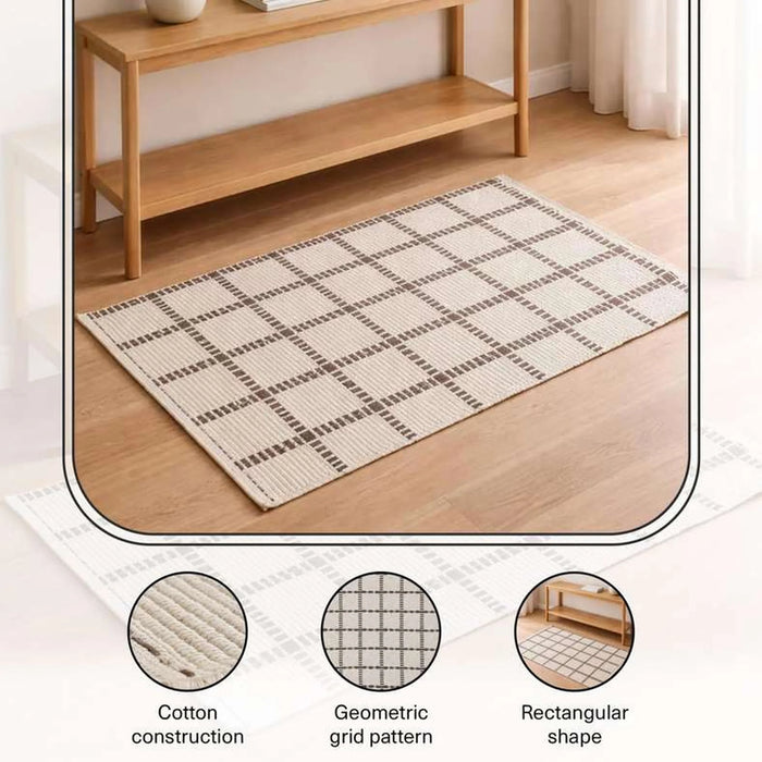 Leon Recycle Cotton Dhurrie 60X90Cm - Choco