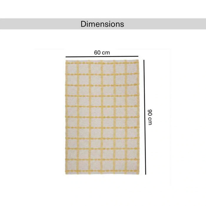 Leon Recycle Cotton Dhurrie 60X90Cm - Yellow Pan Home