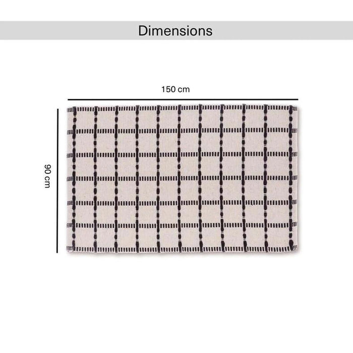 Leon Recycle Cotton Dhurrie 90X150Cm - Black Pan Home