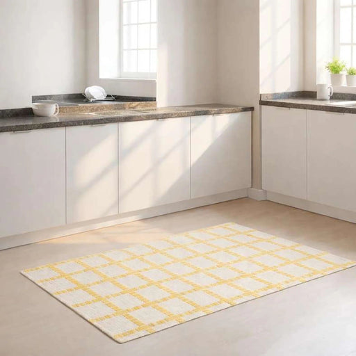 Leon Recycle Cotton Dhurrie 90X150Cm - Yellow Pan Home