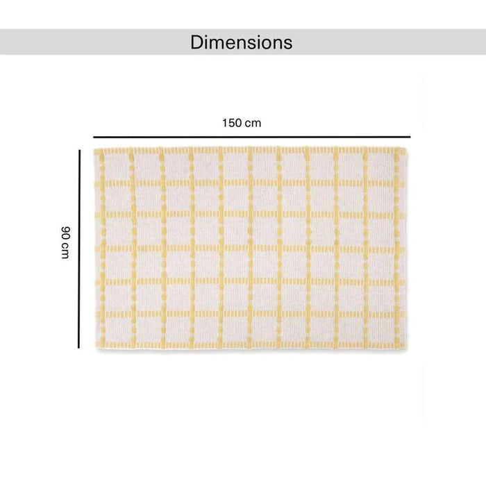 Leon Recycle Cotton Dhurrie 90X150Cm - Yellow Pan Home