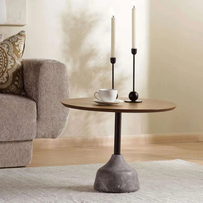 Leonid Coffee Table Small Solid Wood - Brown Black