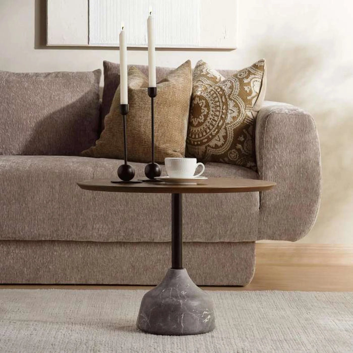 Leonid Coffee Table Small Solid Wood - Brown Black