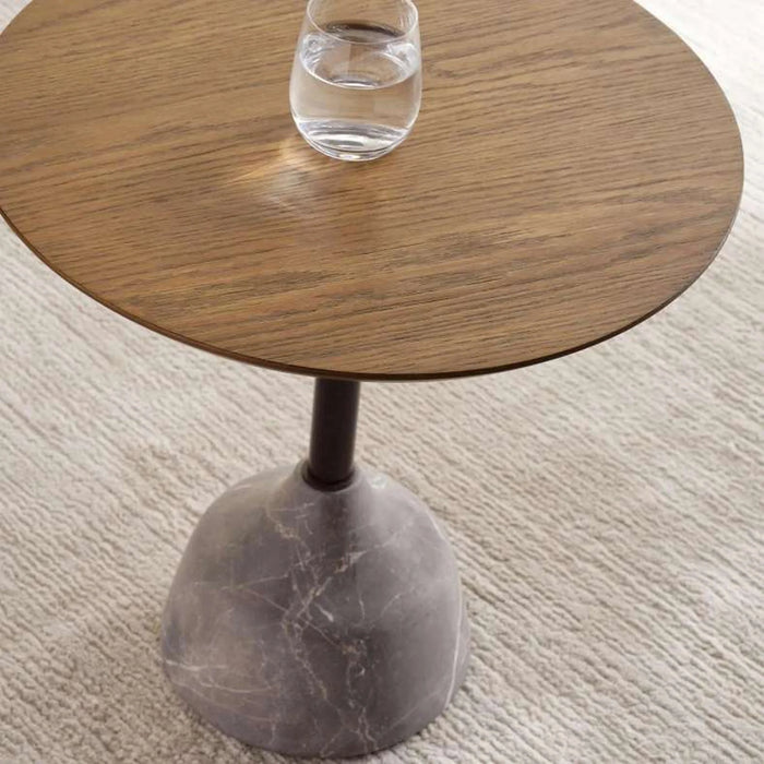 Leonid End Table Solid Wood - Brown Grey