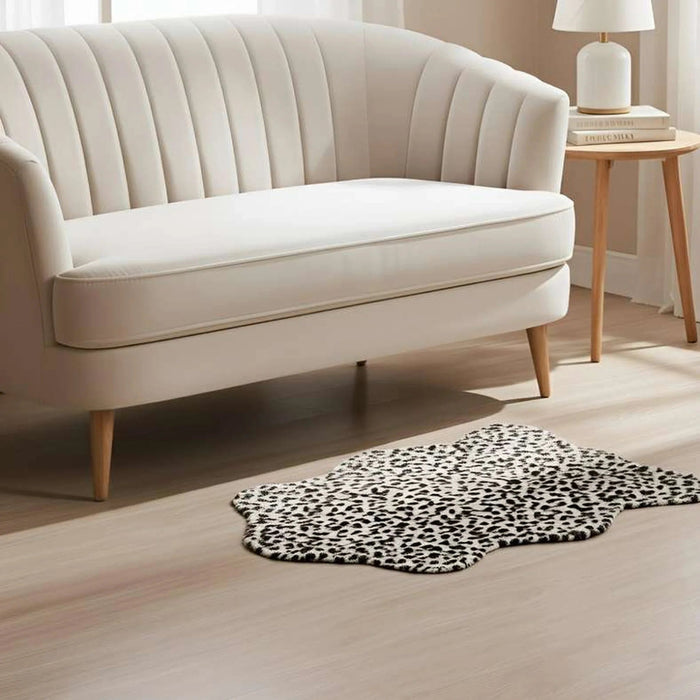 Leopard Supersoft Fur Rug 60X90Cm - Beige Pan Home
