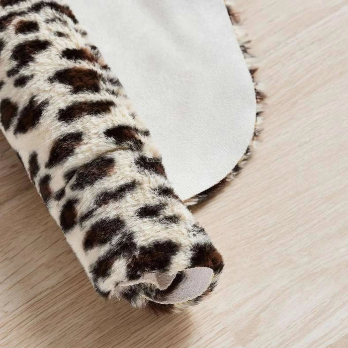 Leopard Supersoft Fur Rug 60X90Cm - Beige Pan Home