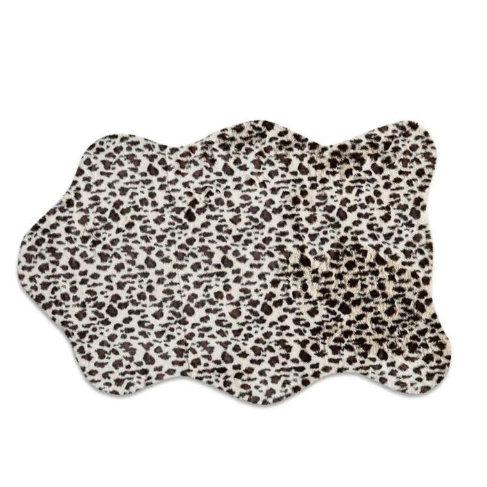 Leopard Supersoft Fur Rug 60X90Cm - Beige Pan Home