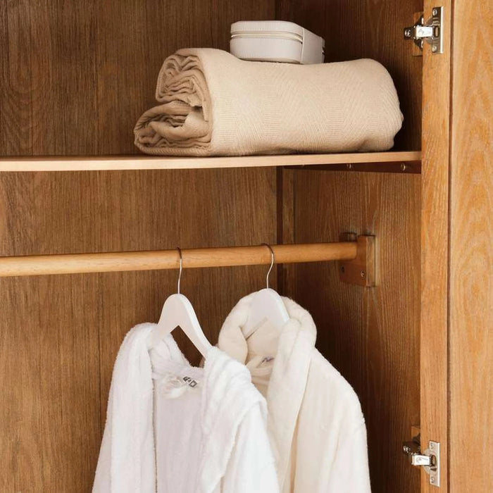 Leopold 6 Doors Wardrobe With Mirror - Natural
