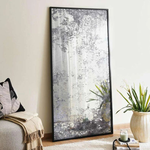 Leroy Floor Mirror 91.4X3X182.8Cm - Black Pan Home